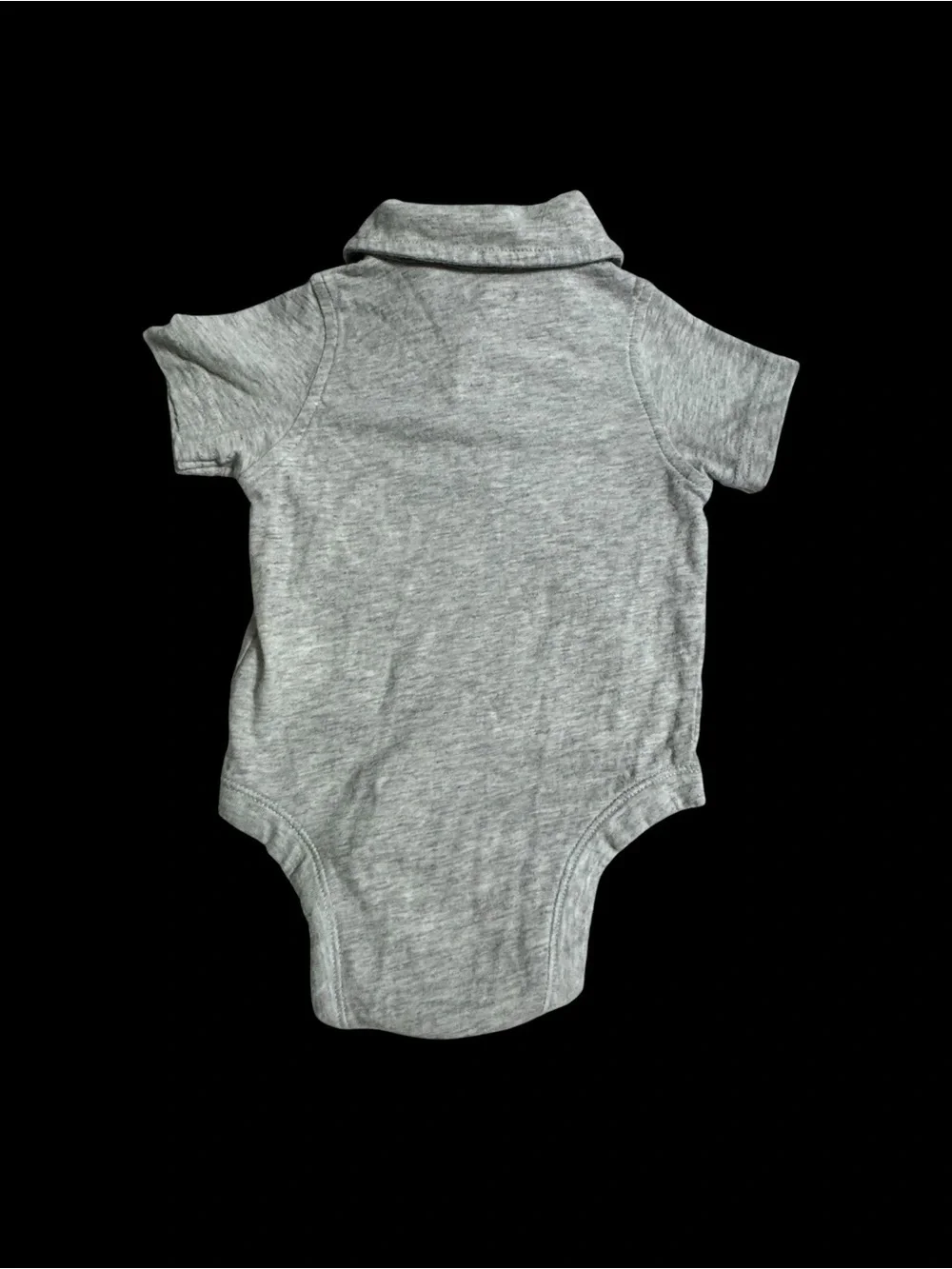 Old Navy Heather Gray Polo Onesie with Plaid Bow